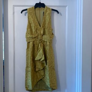 NWOT Anthropologie Quillaree Embroidered Dot Dress in Yellow